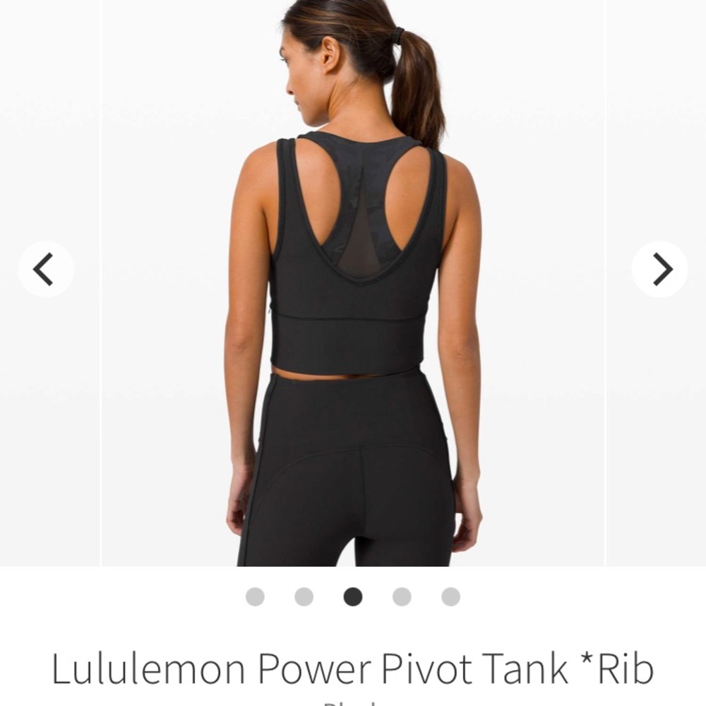 Lululemon Power Pivot Tank *Ribbed Black Size 2